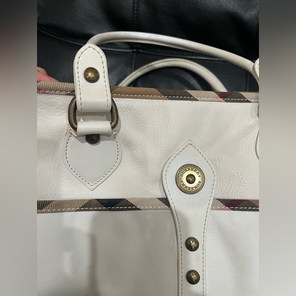 BURBERRY 💐 Roomy Leather Shoulder Hand bag Nova check trim - Picture 3 of 12